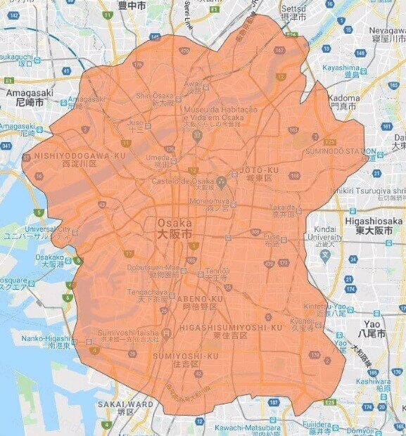 DiDiフード大阪配達エリア拡大予定08.31-2