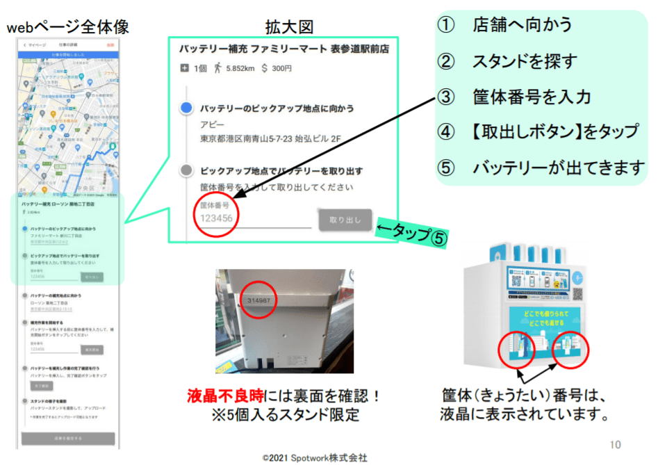 ②：バッテリーを取り出す