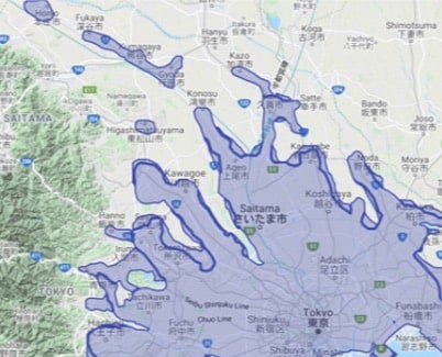 ubereats-saitama-map ウーバーイーツ埼玉マップ