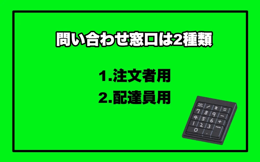 問い合わせ窓口は2種類