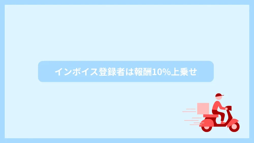 インボイス登録者は報酬10%上乗せ