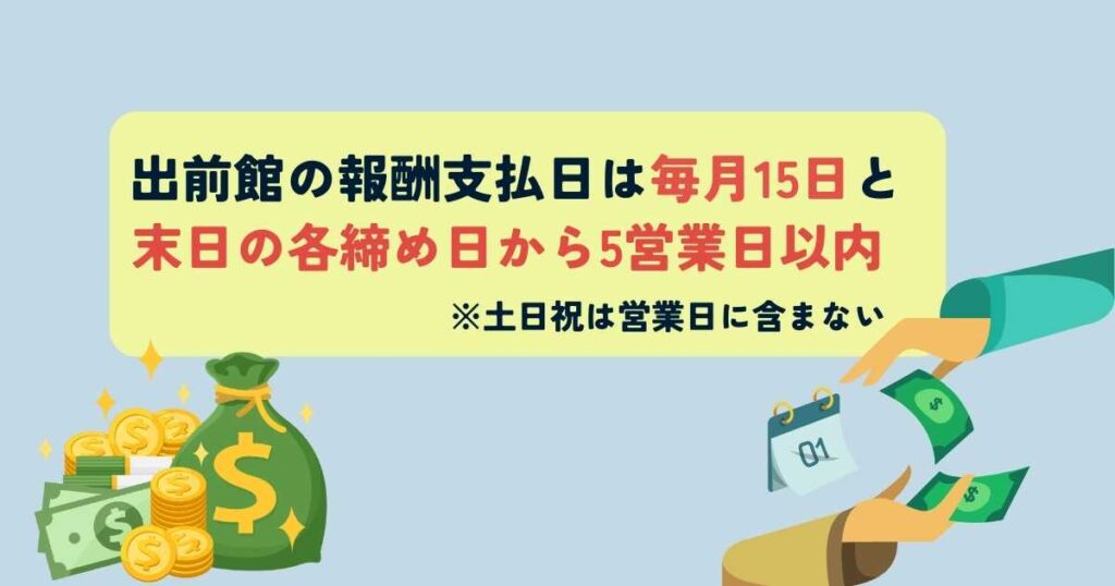 出前館の報酬支払日はいつ？