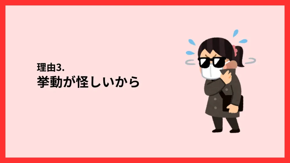 挙動が怪しいから