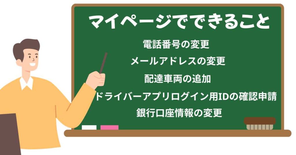 配達員マイページでできること